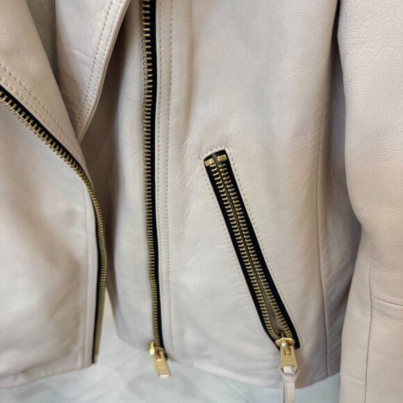 Leather motorcyle jacket womens - Picture 3 of 5